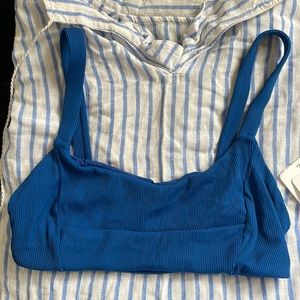 Everyday Pursuits x LSpace Ribbed Jess Bikini top in blue